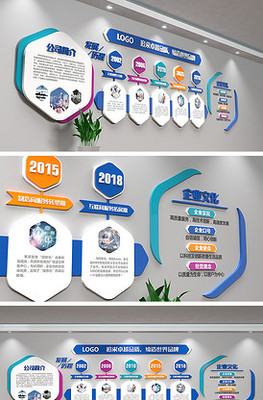 企業文化宣傳展示公司文化墻模板